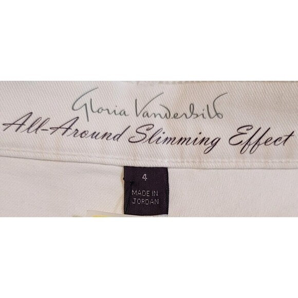NWT Gloria Vanderbilt Amanda Capri Jean Classic White Stretch Denim - Size 4 - Picture 12 of 14